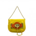 Small Flap Purse w/ Metal Chain Strap And Twist Lock (BG-H6364YL)