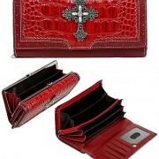 Wallet Organizer: Genuine Leather Croc Embossed  (WL-LC1011RDRD)